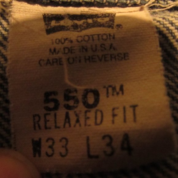 VINTAGE LEVIS 550 RELAXED FIT MADE IN USA SIZE 33 - Picture 5 of 8